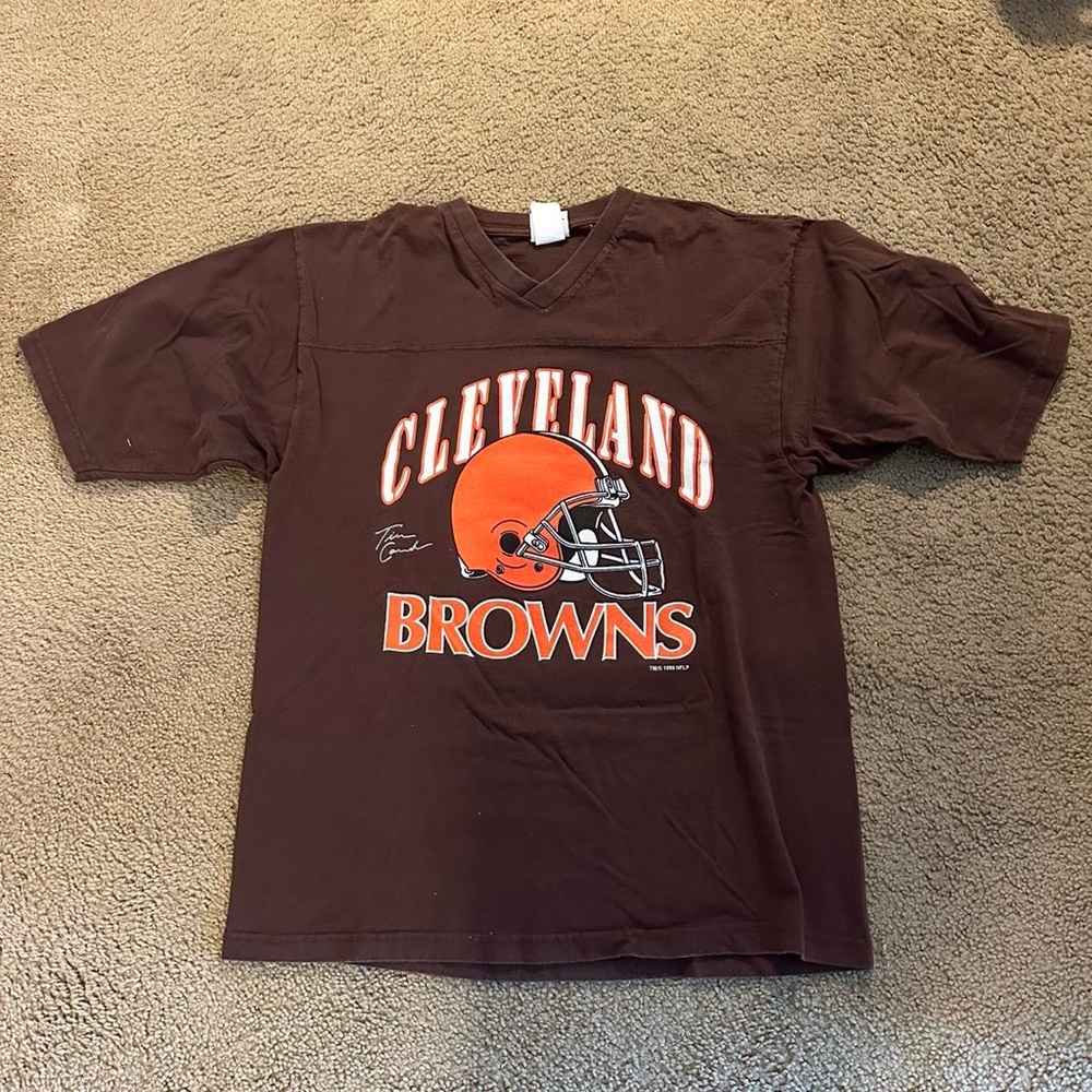 Cleveland Browns Vintage Helmet Graphic Tee - Brown & Orange